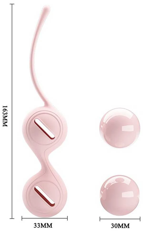 Masażery Pretty Love dvigubi stimuliuojantys Geisha Kegel orgazmo kamuoliukai