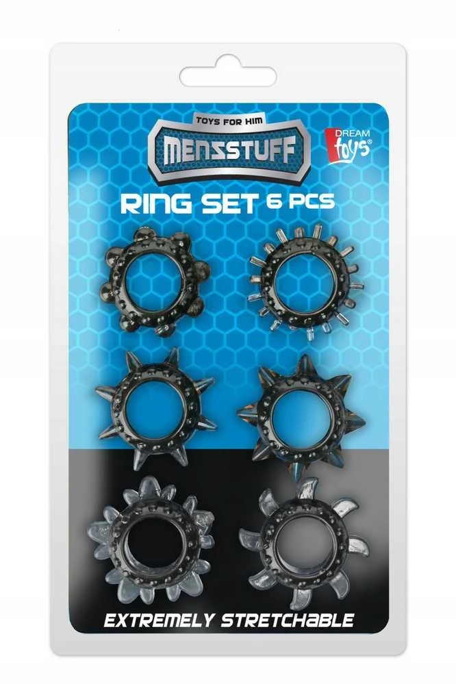 Dream Toys MENZSTUFF 6PC TEMPAMŲJŲ ŽIEDŲ RINKINYS