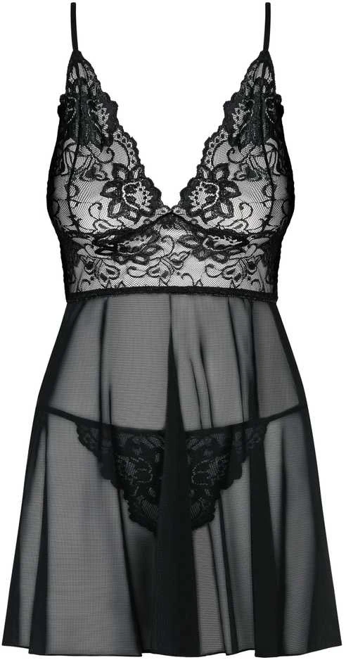 Obsessive - Idillia Babydoll ir Thong S/M dydžio kelnaitės
