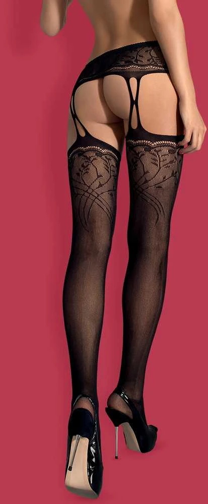 Obsessive - Garter Stockings S206 Juodas S/M/L