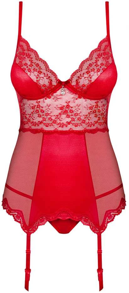 Obsessive - Lovica Corset & Thong Raudona S/M