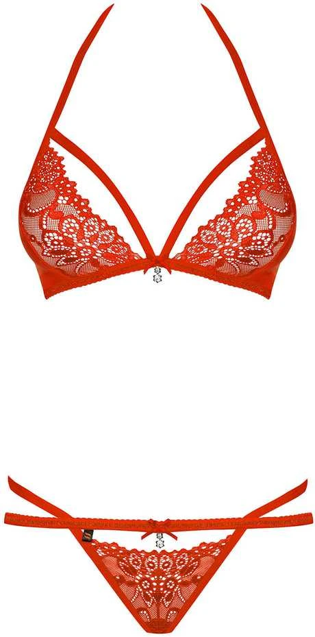 Obsessive - 838-SET-3 Set 2 pcs Raudona L/XL