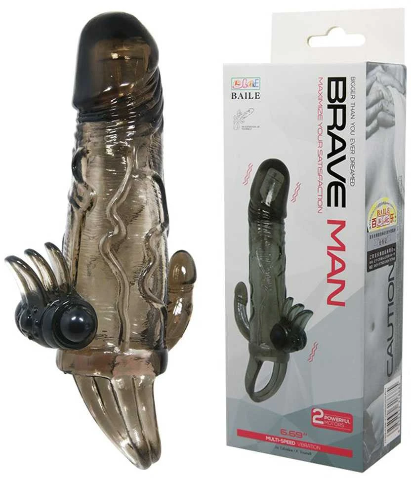 Pierscienie I Nakadki LYBAILE Brave men Vibro Penis Sleeve Juodas