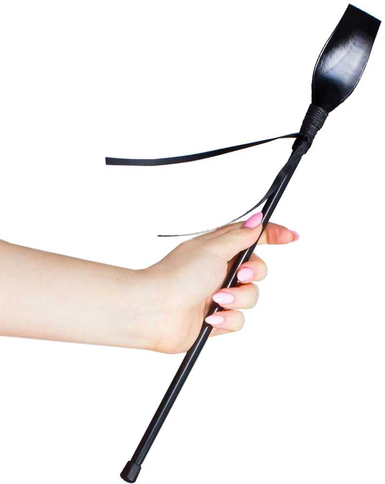 Secret Play Juoda lakinės odos paketas Juodas Riding Crop