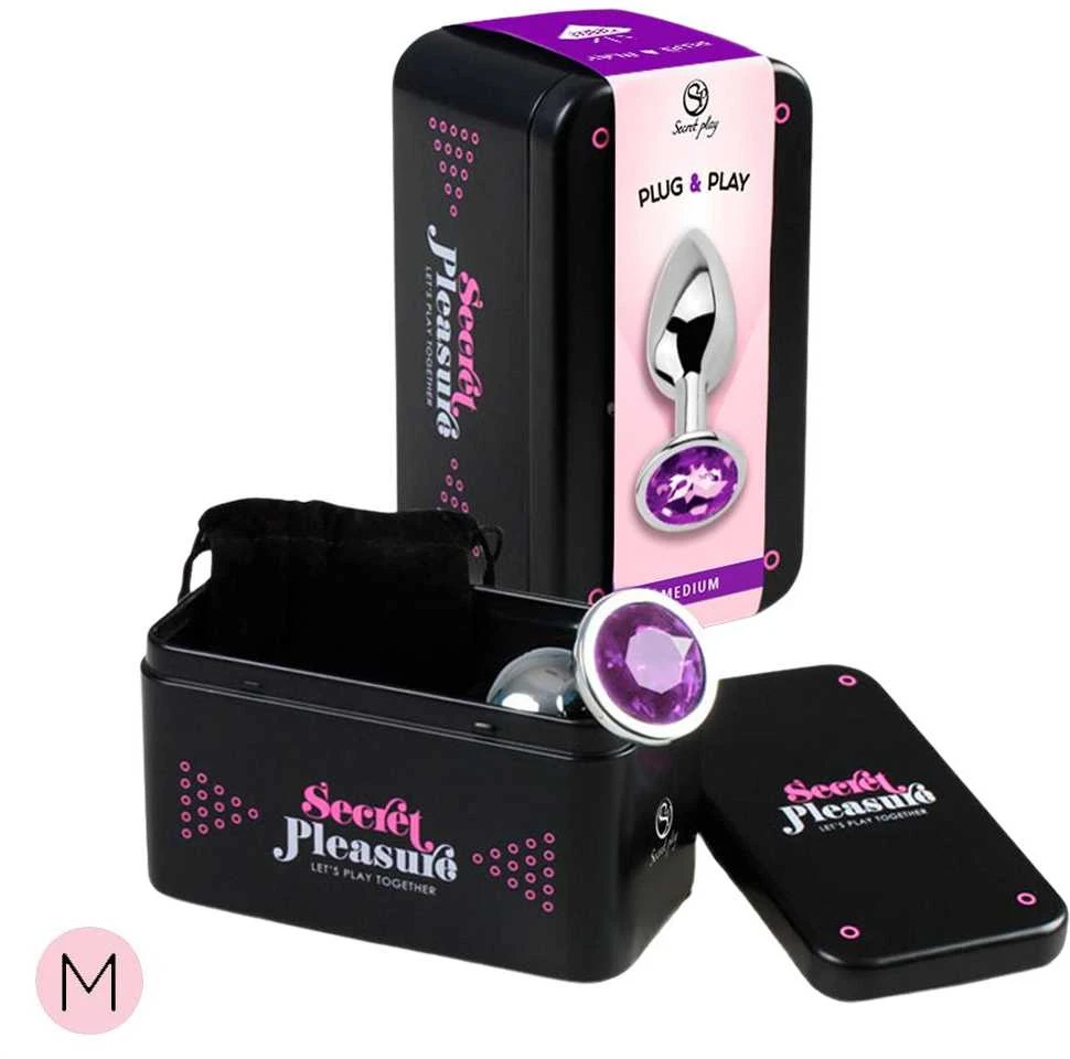 Secret Play VIOLETINIS METALINIS UŽPAKALO KAIŠTIS SU BRANGAKMENIAIS M
