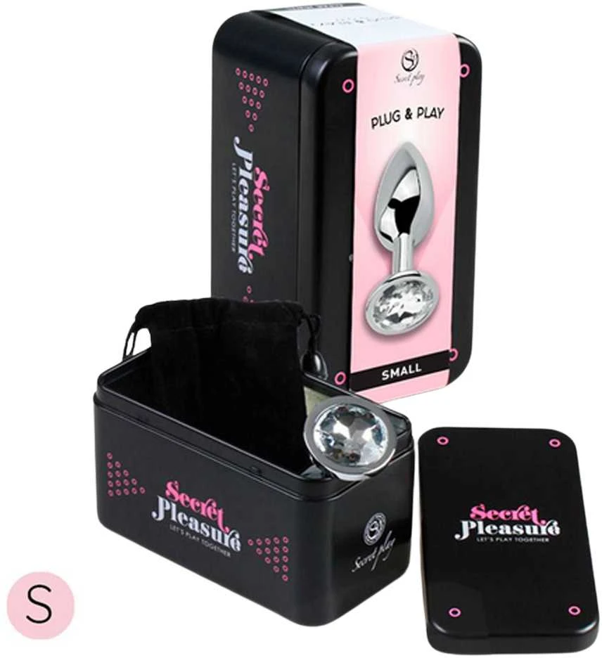 „Secret Play“ metalinis išangės kamštis „Crystal S“. Analinis kaištis su krištoliniu užsegimu. Elegancija, kuri glosta iš vidaus.