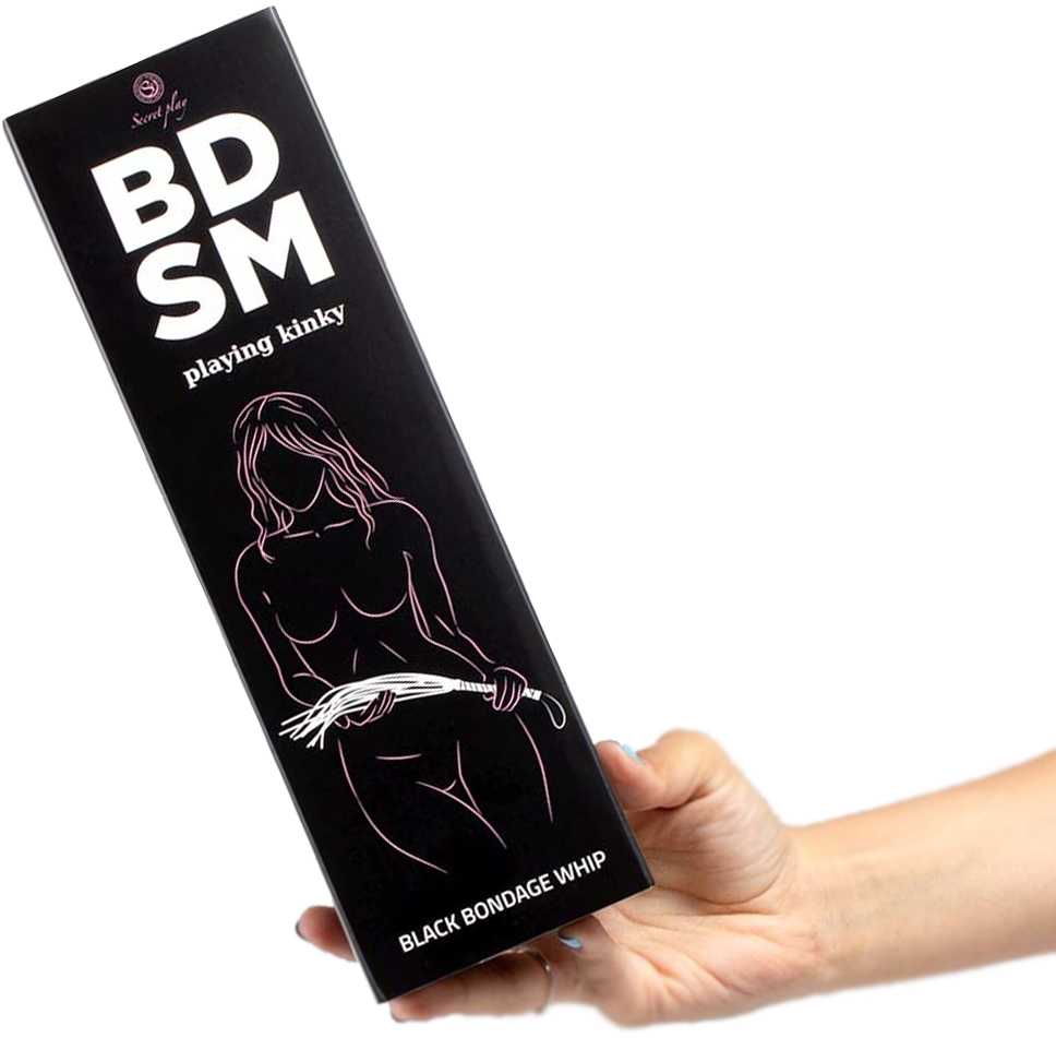„Secret Play Whip“ – jaudinantys BDSM žaidimai. „Juodas Bondage Whip“.