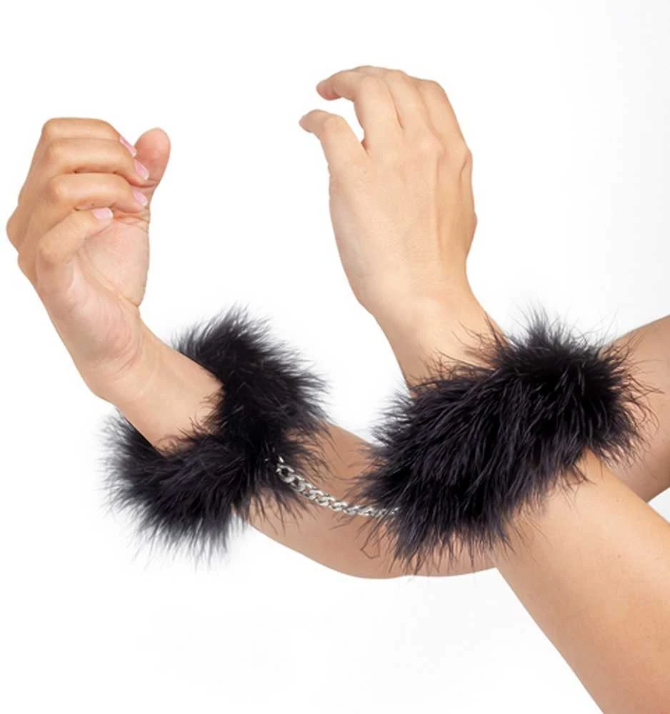 Secret Play Juodas MARABOU HANDCUFFS