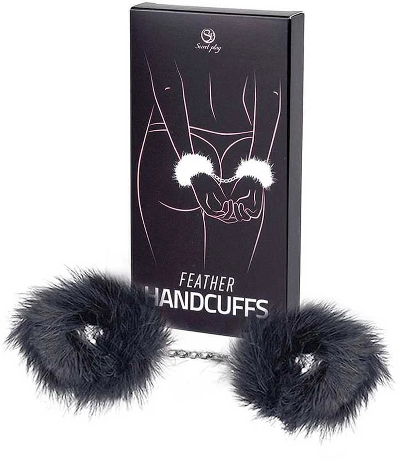 Secret Play Juodas MARABOU HANDCUFFS
