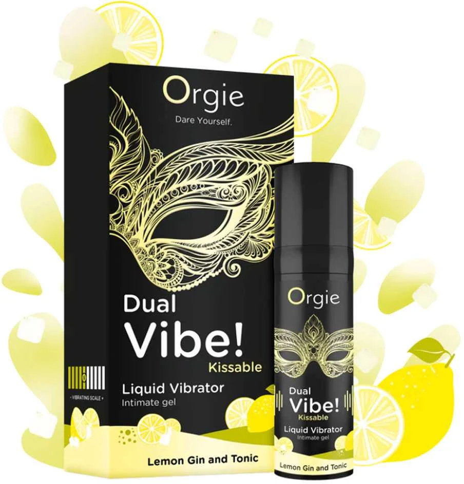 Orgie Dviguba vibracija! Kissable skystas vibruojantis citrininis džinas ir tonikas