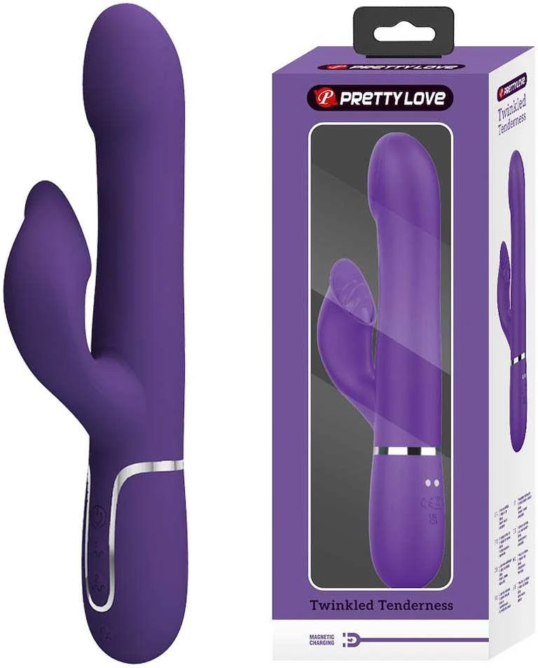 Pretty Love Flirtation PRETTY LOVE - ZALIN RABBIT VIBRUOJAMASIS PERLAI 4 IN 1 VIOLETINIS