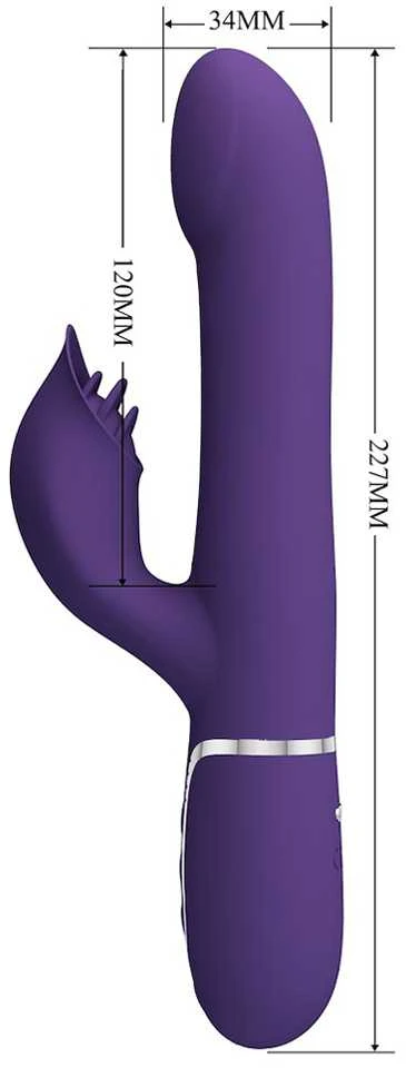 Pretty Love Flirtation PRETTY LOVE - ZALIN RABBIT VIBRUOJAMASIS PERLAI 4 IN 1 VIOLETINIS