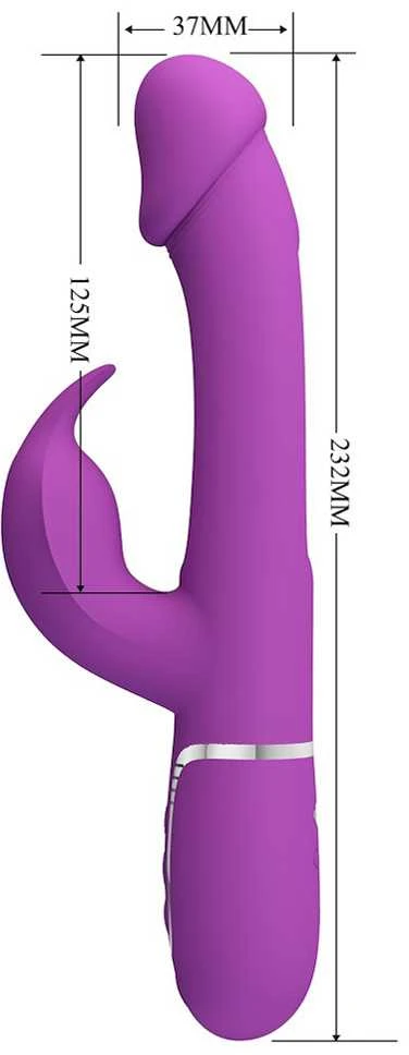 PRETTY LOVE - Kampas Violetinė, 7 vibracijos funkcijos 4 laižymo nustatymai