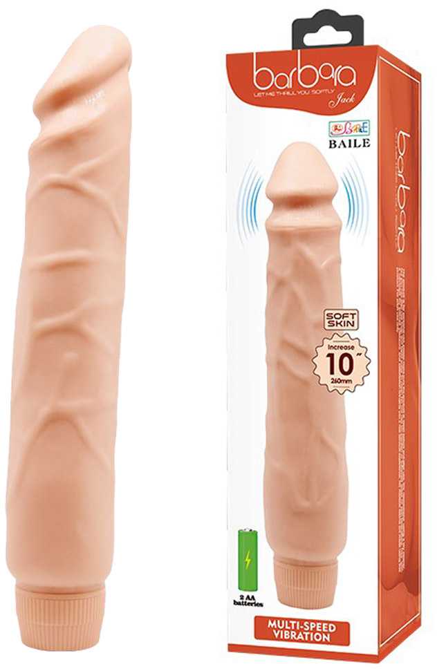 BAILE Realistinis vibratorius natūralus storas penis 22 cm