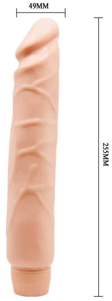 BAILE Realistinis vibratorius natūralus storas penis 22 cm