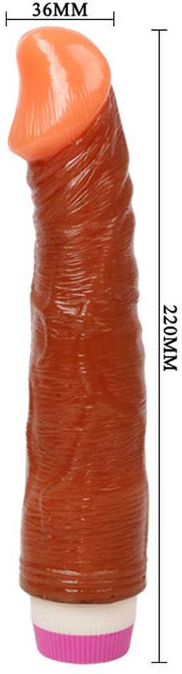 Baile Vibrators BAILE Realistiškas juodas penio vibratorius natūralus 23 cm