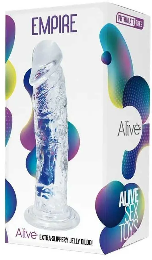 Alive permatomas silikoninis dildo su siurbtuku 19.3cm