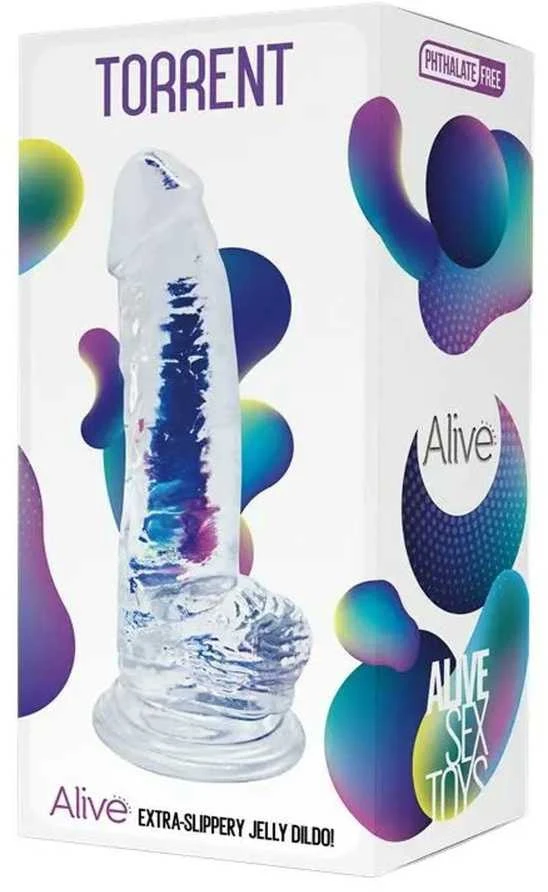 Permatomas silikoninis veninis dildo „Alive“ 20,6 cm