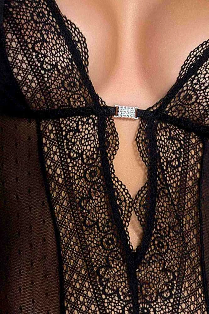 Apatiniai drabužiai-CLARISSE CORSET juodas XXL/XXXL - Casmir