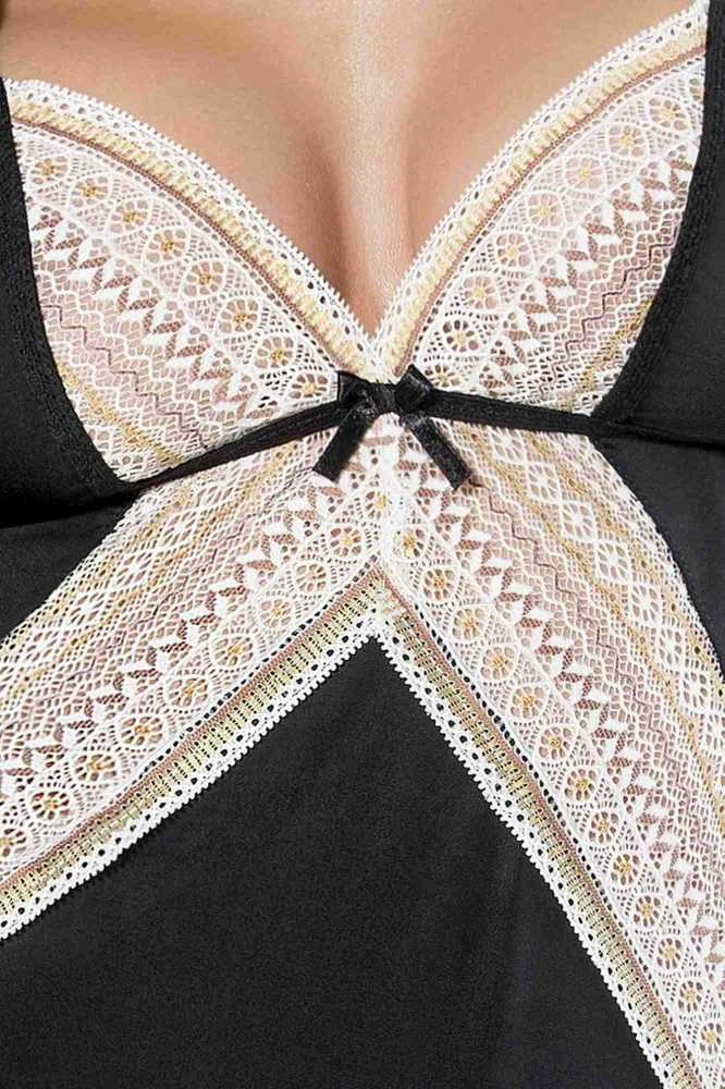Apatiniai drabužiai-CONNIE CHEMISE juodas L/XL - Casmir