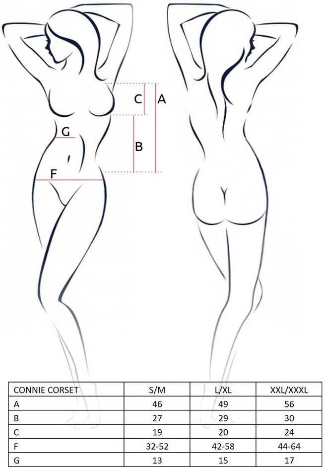 Apatiniai drabužiai-CONNIE CORSET juodas S/M - Casmir