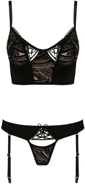 Apatiniai drabužiai-LARA SET juodas S/M - Casmir