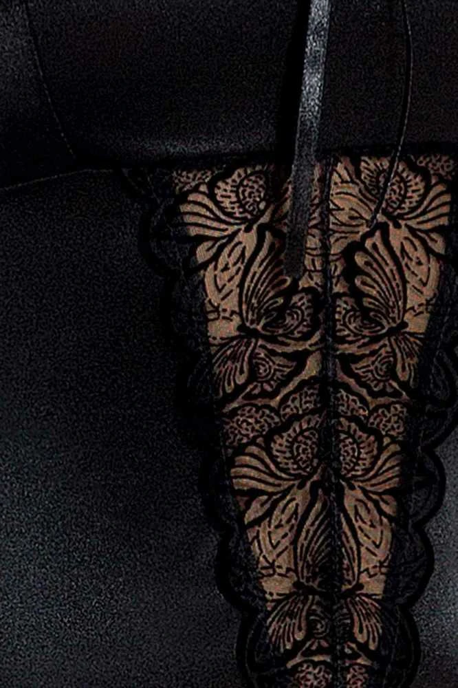 Apatiniai drabužiai-LAUREN CORSET juodas XXL/XXXL - Casmir