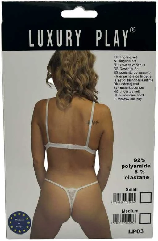 Apatiniai drabužiai-Luxury Play - Lingerie Set Medium Baltas
