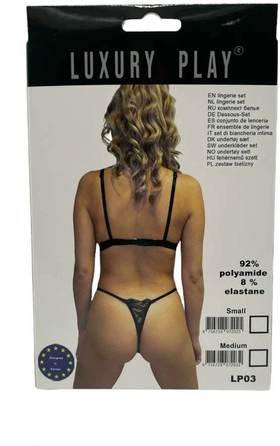 Apatiniai drabužiai-Luxury Play - Lingerie Set Small Juodas