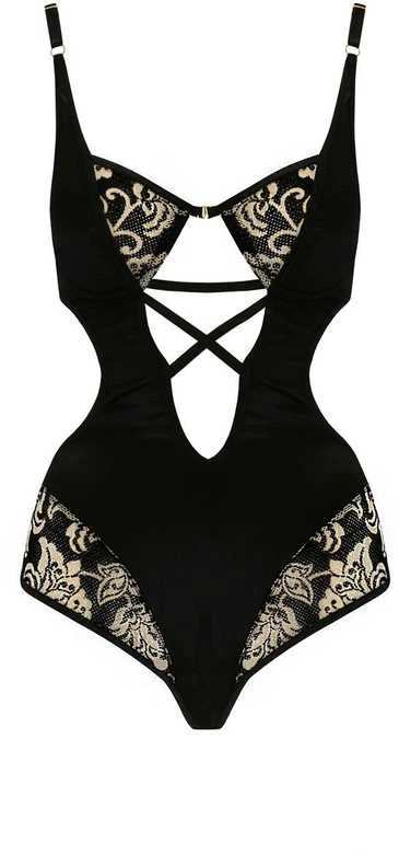 Apatiniai drabužiai-VICTORIA BODY juodas S/M - Casmir