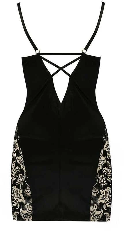 Apatiniai drabužiai-VICTORIA CHEMISE juodas L/XL - Casmir
