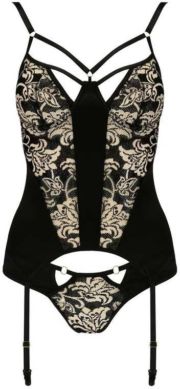 Apatiniai drabužiai-VICTORIA CORSET juodas XXL/XXXL - Casmir