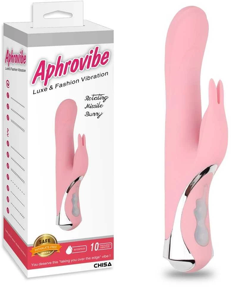 Aphrovibe Aprovibe Rotary vibracinis zuikio masažuoklis 24cm 10 režimų