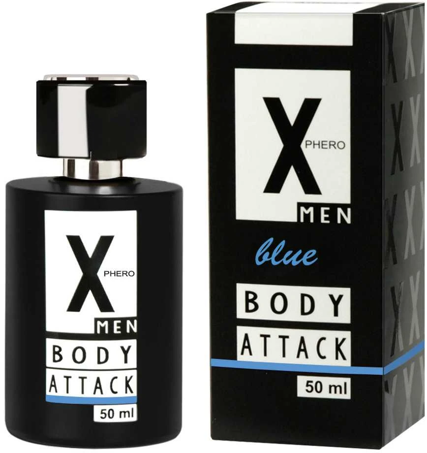 X Phero Body Attack Mėlyna kvepalai su feromonais vyrams 50ml