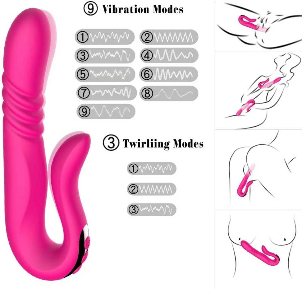 B Series Cute B serijos Cute Deluxe Twirling Vibrating Thruster Raudonas