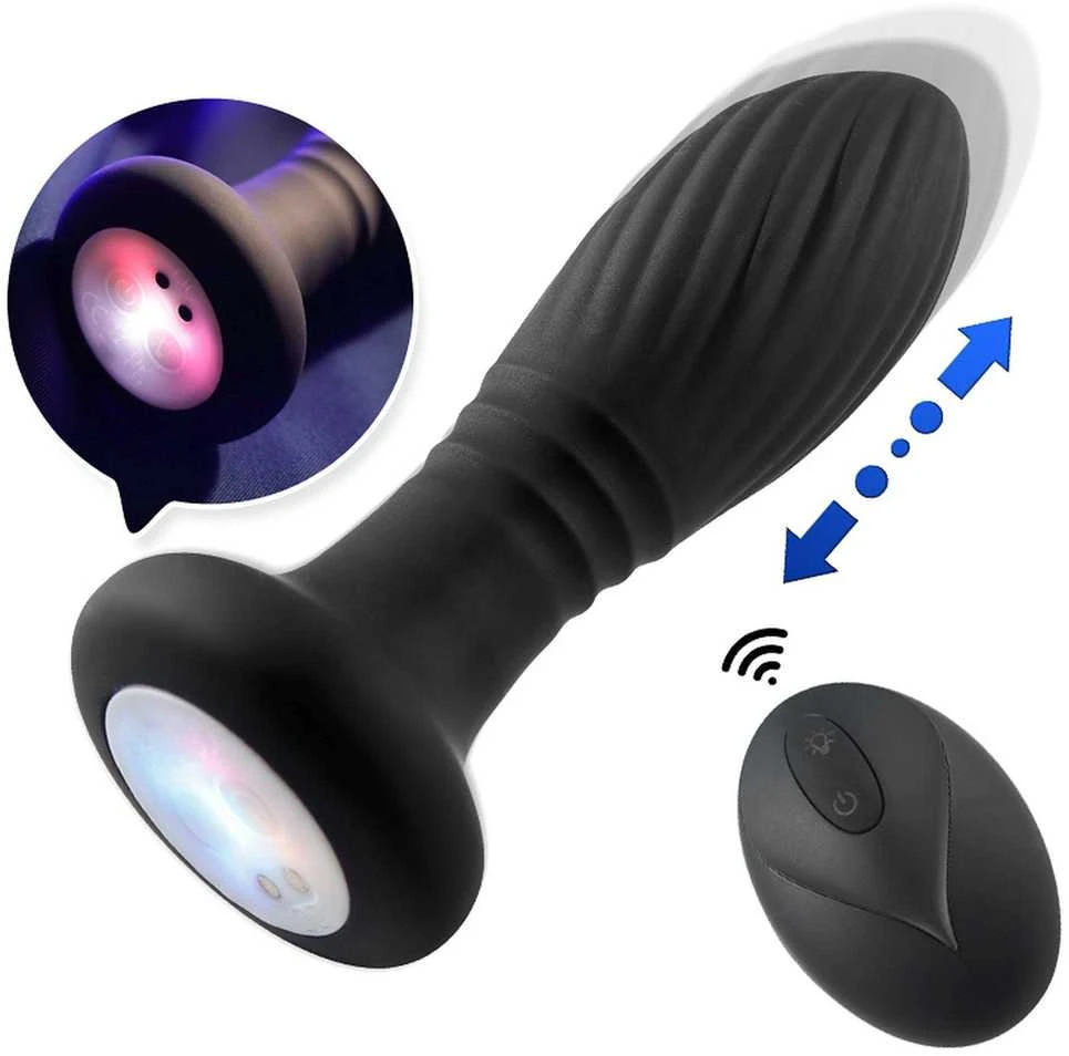 B Series Cute Lighting anal plug juodas