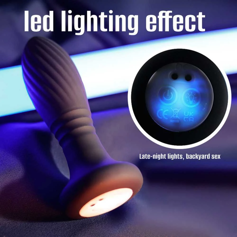B Series Cute Lighting anal plug juodas