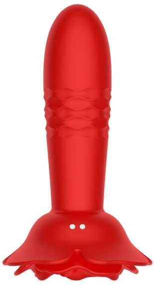 Raudonas B Series Cute rožės formos analinis kištukas