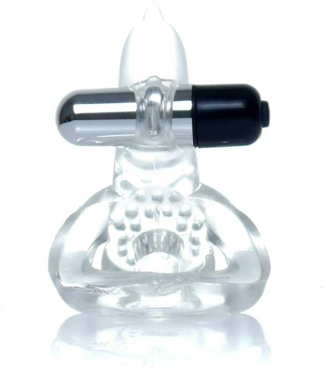 B Series Easylove Žiedas - Dolphin Vibro CockRing Skaidrus