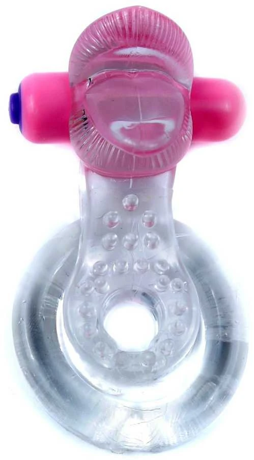 B Series Easylove Žiedas - Tongue Vibro CockRing Skaidrus