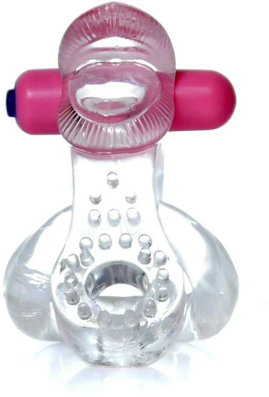 B Series Easylove Žiedas - Tongue Vibro CockRing Skaidrus
