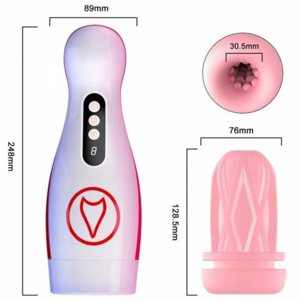 B Series Fox Masturbatorius – vibruojantis masturbacijos puodelis, 7 siurbimo galia, 7 vibracijos nustatymas