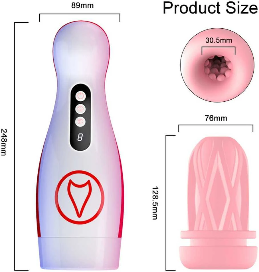 B Series Fox Masturbatorius – vibruojantis masturbacijos puodelis, 7 siurbimo galia, 7 vibracijos nustatymas