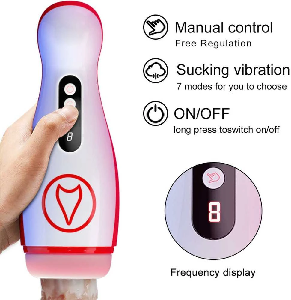 B Series Fox Masturbatorius – vibruojantis masturbacijos puodelis, 7 siurbimo galia, 7 vibracijos nustatymas
