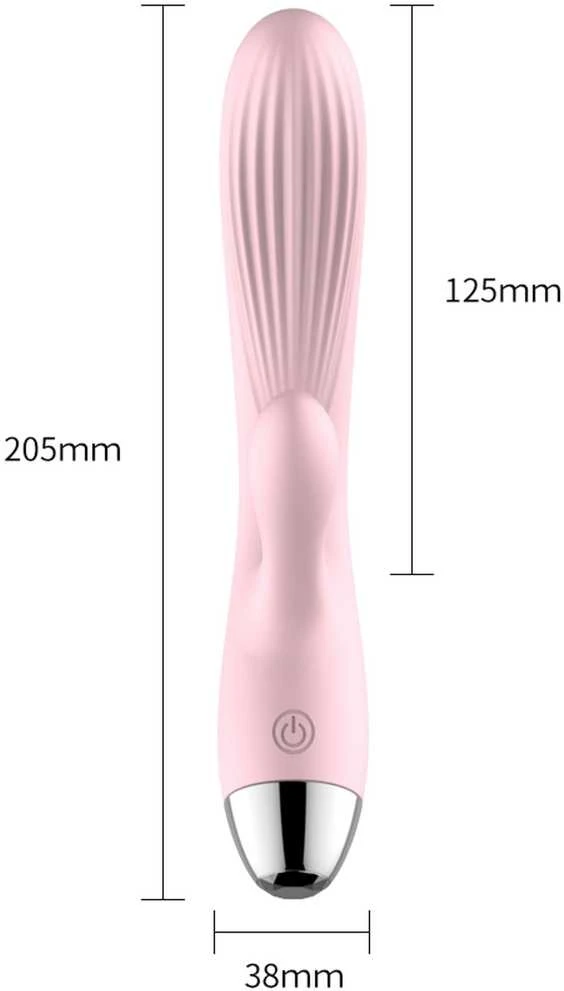 BoT B Series Silikoninis vibratorius, atsparus vandeniui, rožinis triušio formos vibratorius