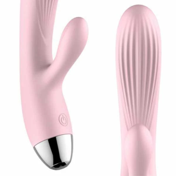 BoT B Series Silikoninis vibratorius, atsparus vandeniui, rožinis triušio formos vibratorius