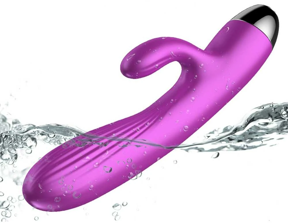 BoT B Series Silikoninis vibratorius ir pulsatorius. Vibruojantis ir pulsuojantis triušio formos vibratorius su šildymo funkcija, violetinis.