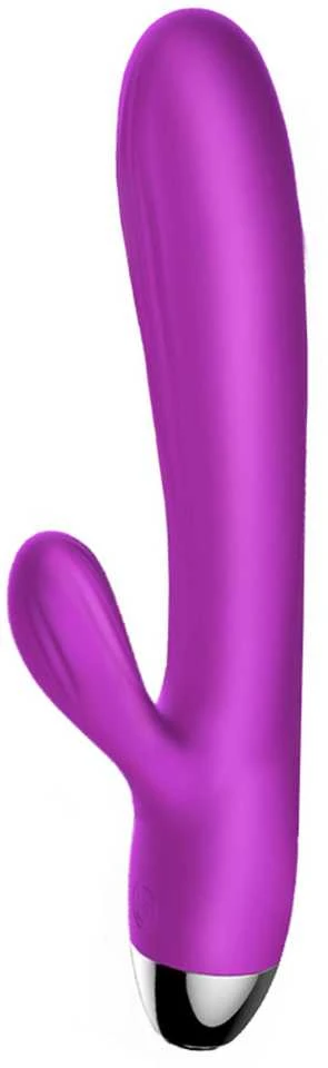 BoT B Series Silikoninis vibratorius ir pulsatorius. Vibruojantis ir pulsuojantis triušio formos vibratorius su šildymo funkcija, violetinis.