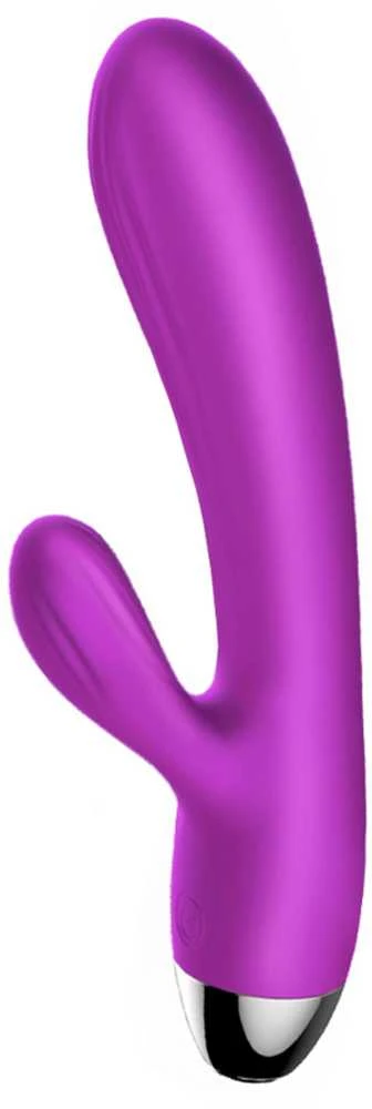 BoT B Series Silikoninis vibratorius ir pulsatorius. Vibruojantis ir pulsuojantis triušio formos vibratorius su šildymo funkcija, violetinis.