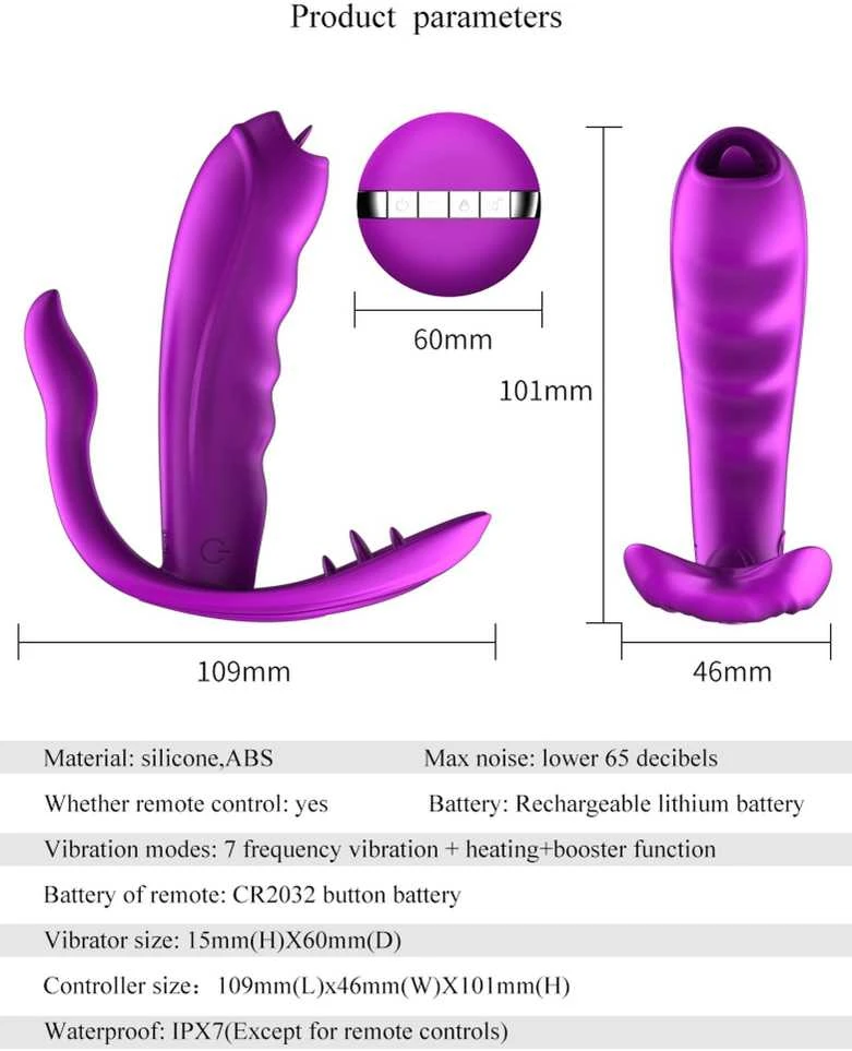 B Series Fox B serijos Fox vibratorius kelnaitėms ir klitoriui su šildomu nuotolinio valdymo pulteliu